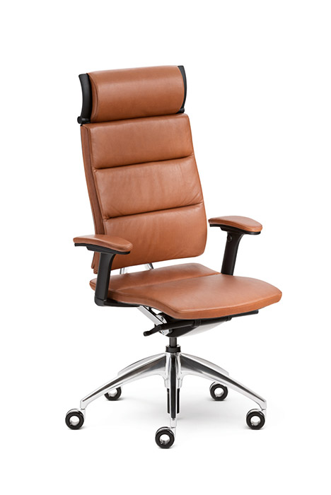 Open Up office chair in tan leather