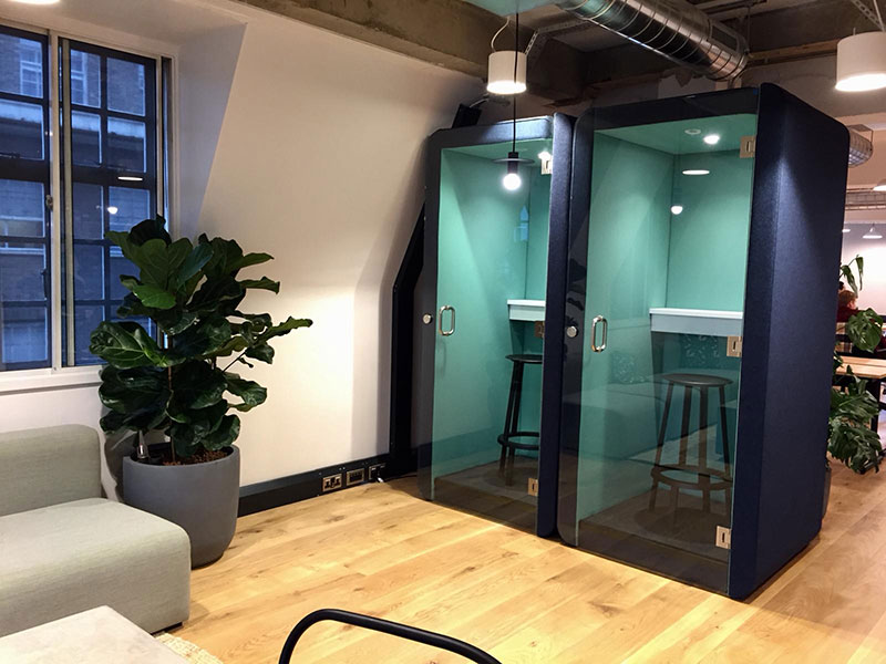 Penelope phone booths side by side.