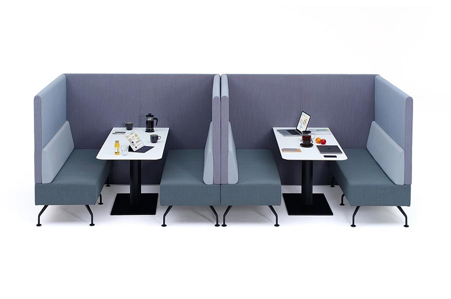 Banquette seating with table
