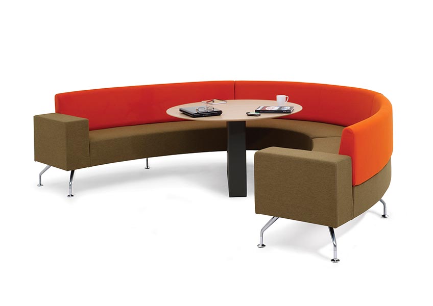 Curved modular sofa