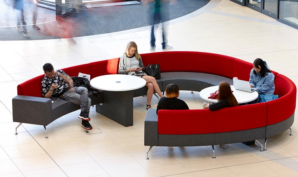 Perimeter large curved sofa