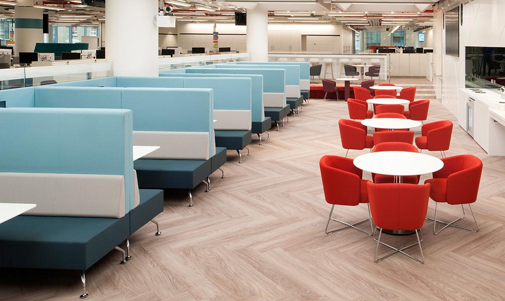 Perimeter banquette seating