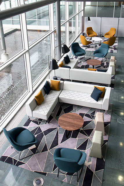 Pinch stools in waiting area 