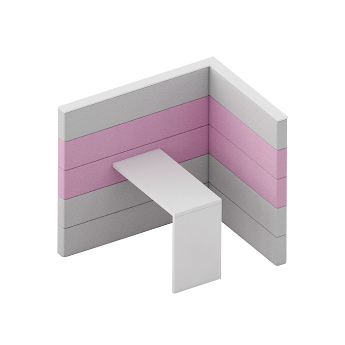Sand Screen pink partition with table