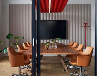 Scala wall and ceiling acoustic panels in meeting room