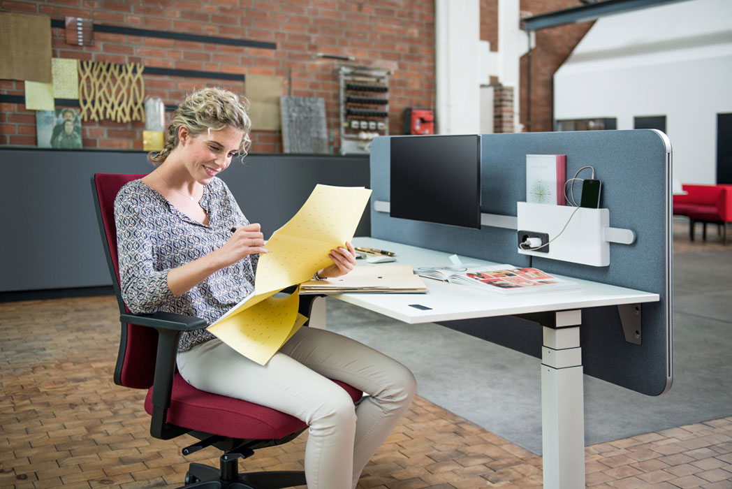 Se Wall desk parttion with accessory rail