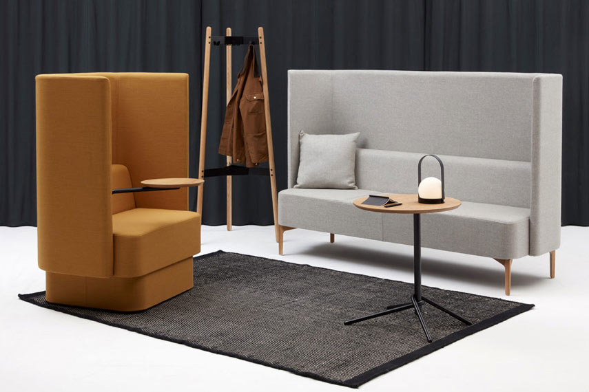 High back soft seating with tablet arms built in