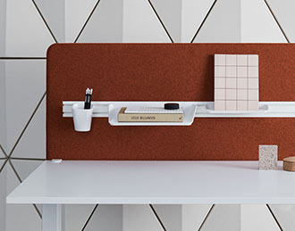 Contemporary office divide with accessories