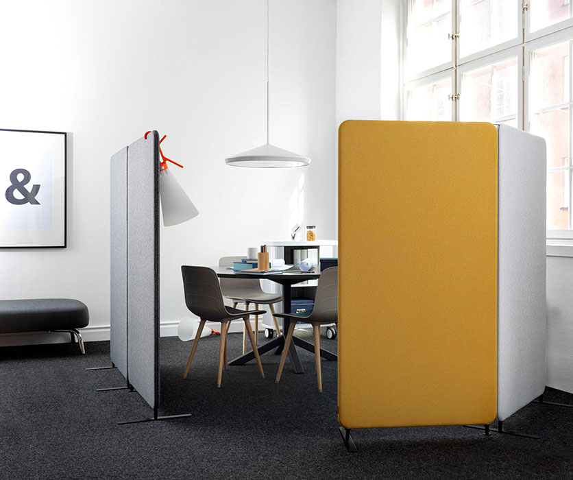 Office divides creating a meeting space