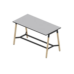 Standing desk with wood legs