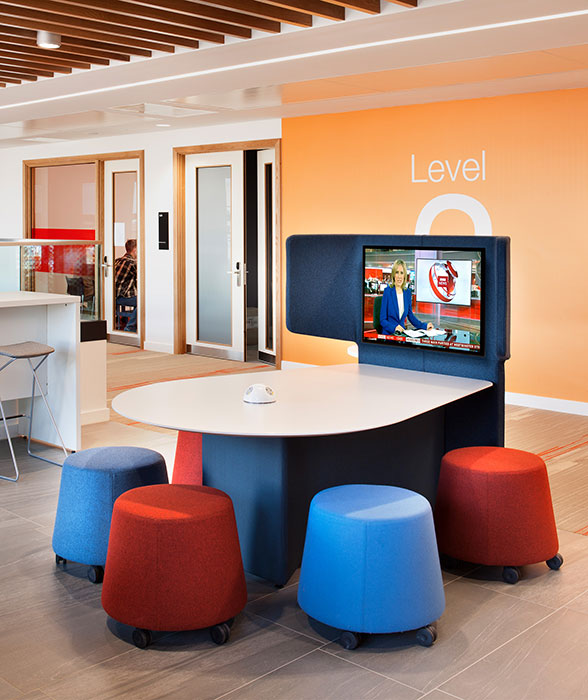 Collaboration table with Sully stools 