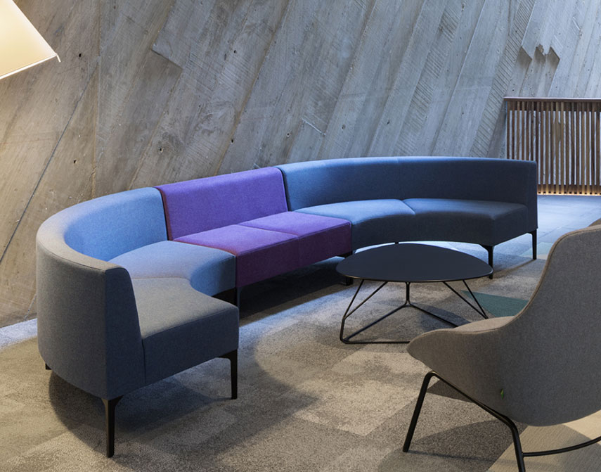 Symbol c-shaped curved modular sofa
