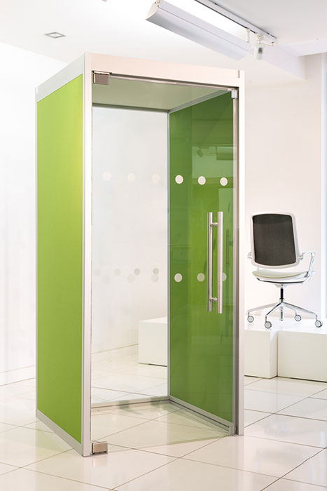 Green Teepee office phone booth.