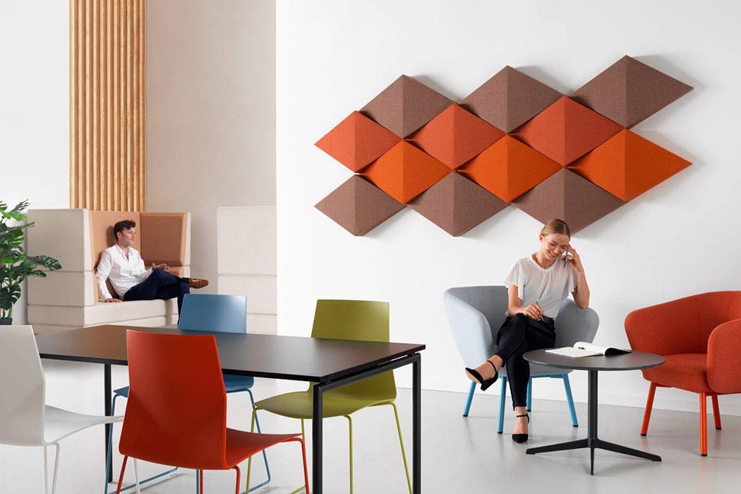 Tessellate diamond acoustic wall panels 