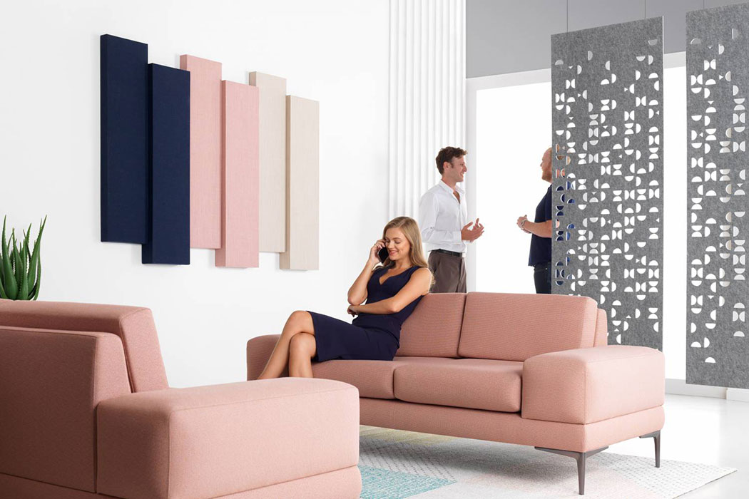 Tessellate vertical rectangular acoustic wall panels 