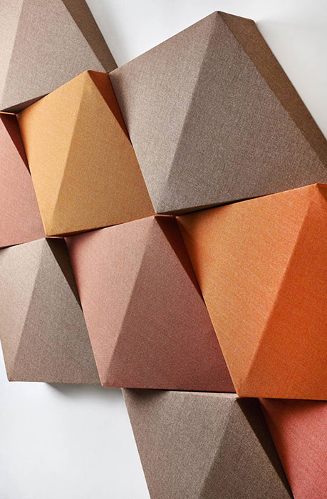 Tessellate diamond acoustic wall panels 