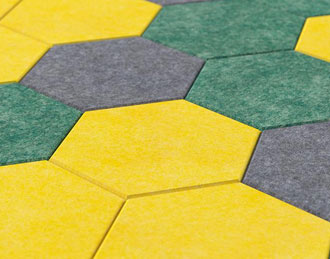 Hexagon shaped acoustic wall panel