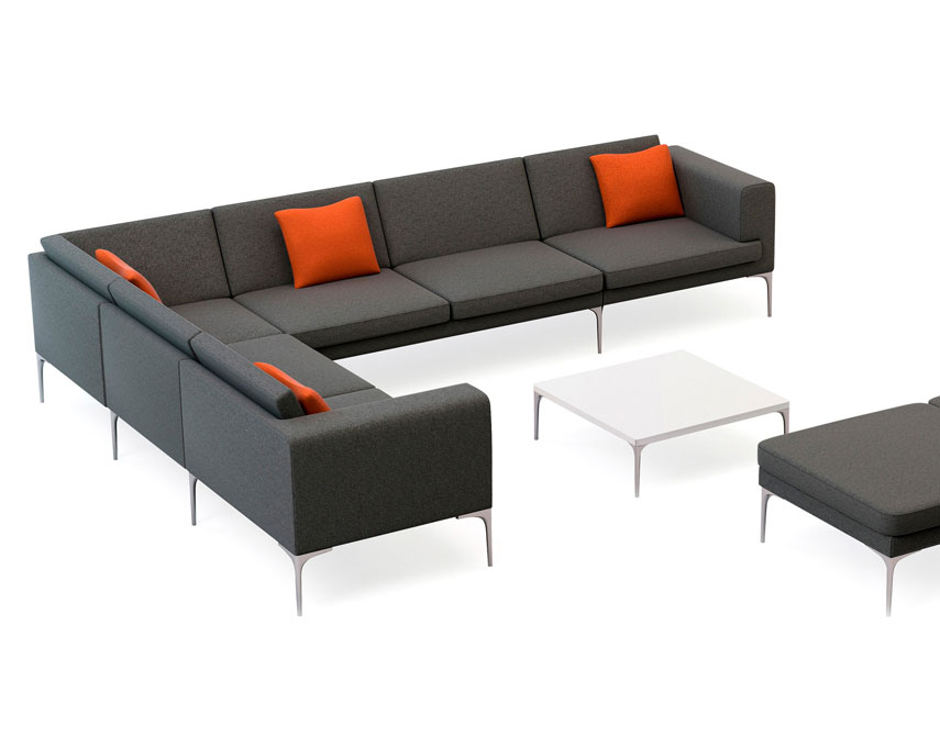 L shape waiting room sofa