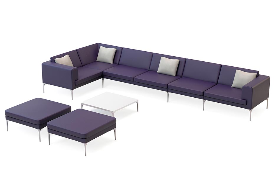 Vale L shaped leather sofa