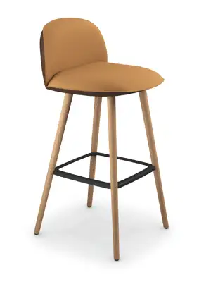 cafe lounge chair with wood legs