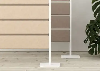 Slatted acoustic office screen