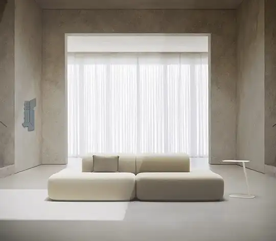 Beau sofa island in grey upholstery