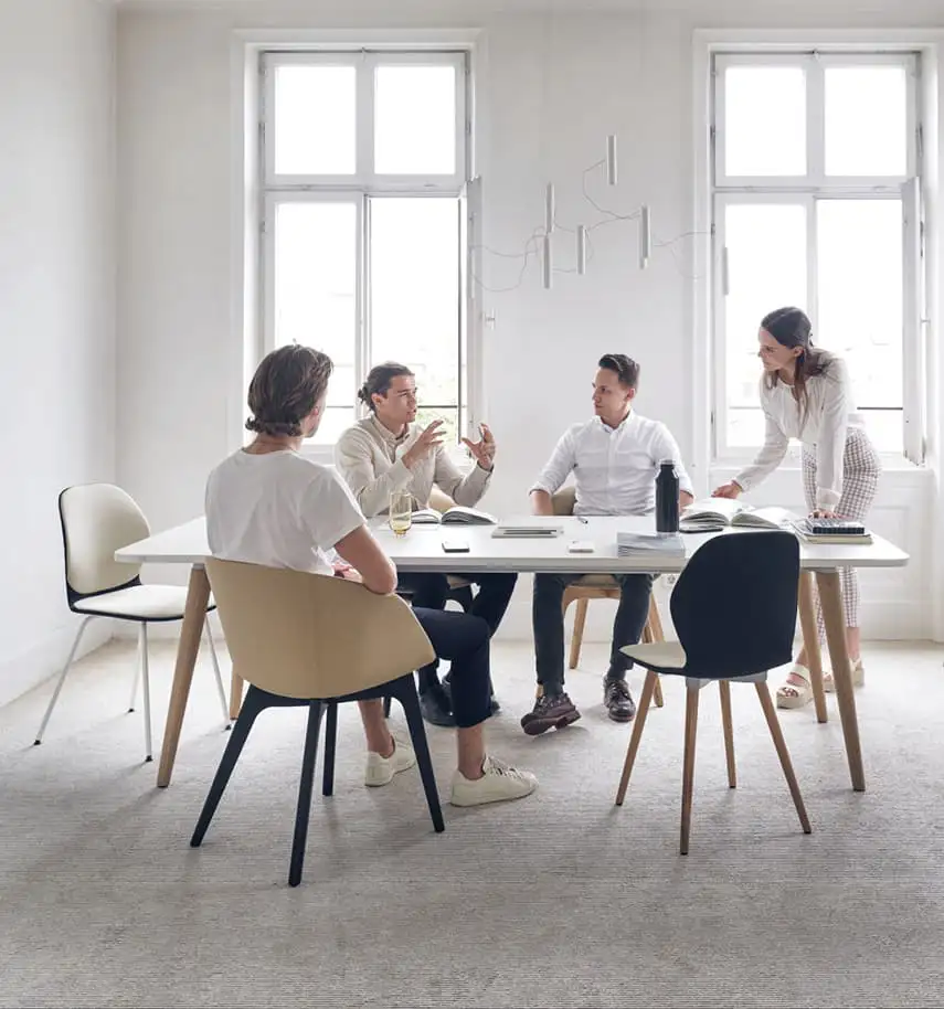 Contemporary Meeting table with wood legs