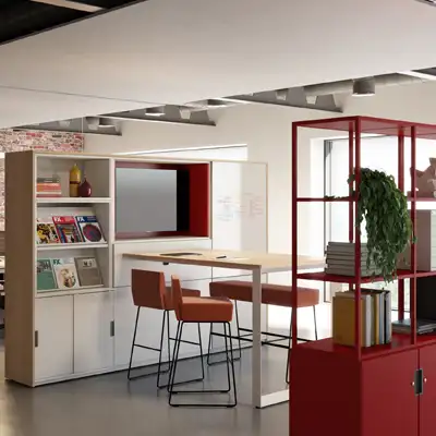 Freestanding modular office storage