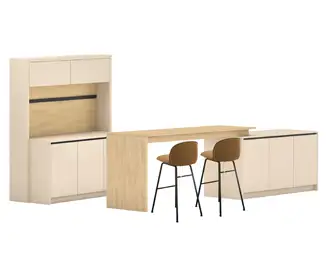 Freestanding kitchen and bar island in office