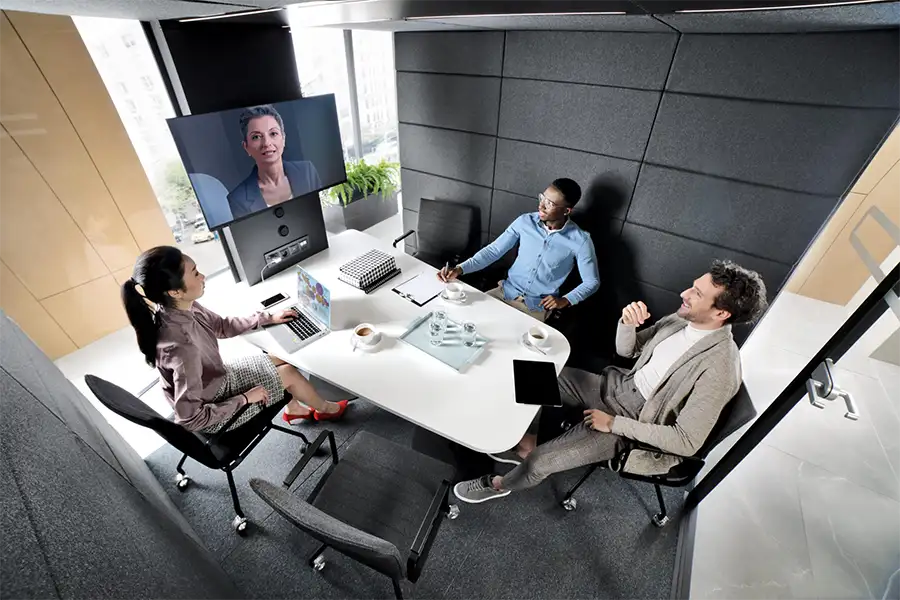 Video conference in a meeting pod