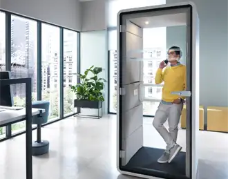 White Hush phone pod in office