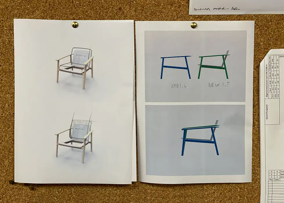 Kato armchair design sketches