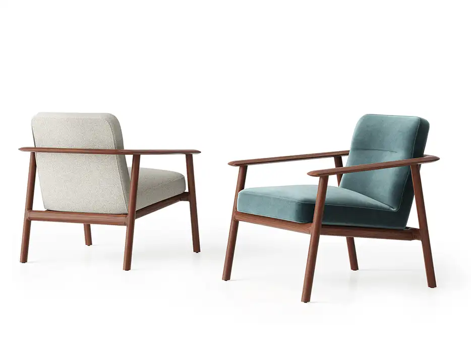Kato armchairs front and back view