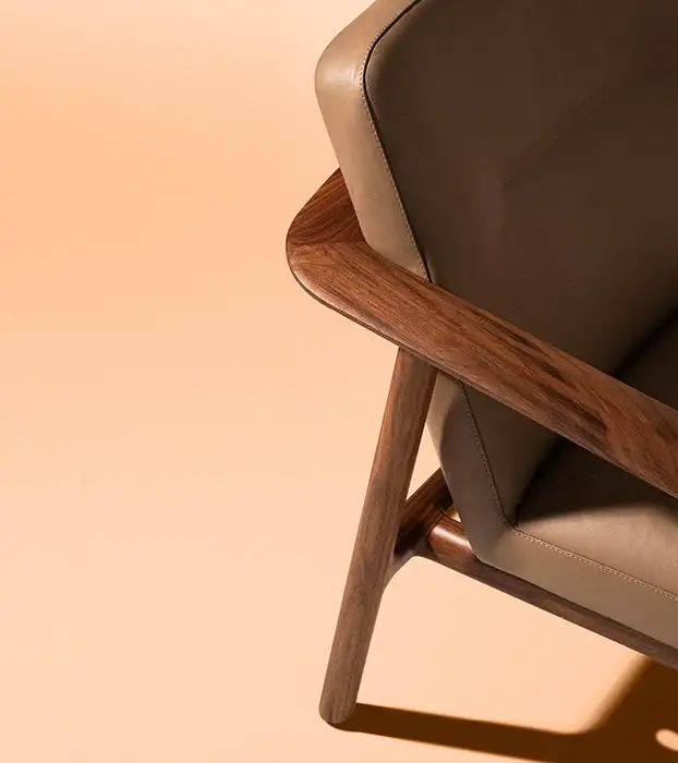 Kato armchair frame and arm detail