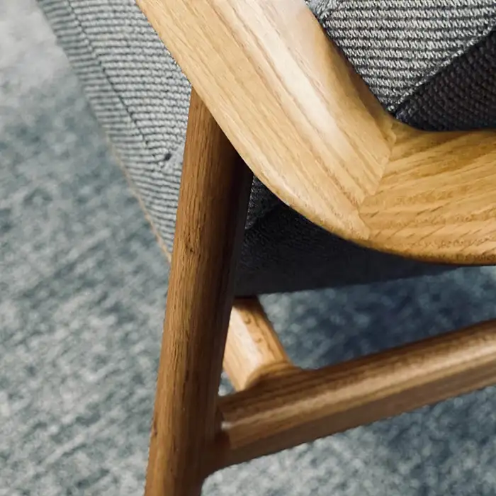 Kato armchair, arm detail
