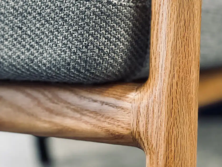 Kato armchair wood frame join detail