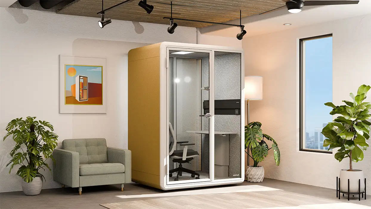 Kolo work pod with desk.