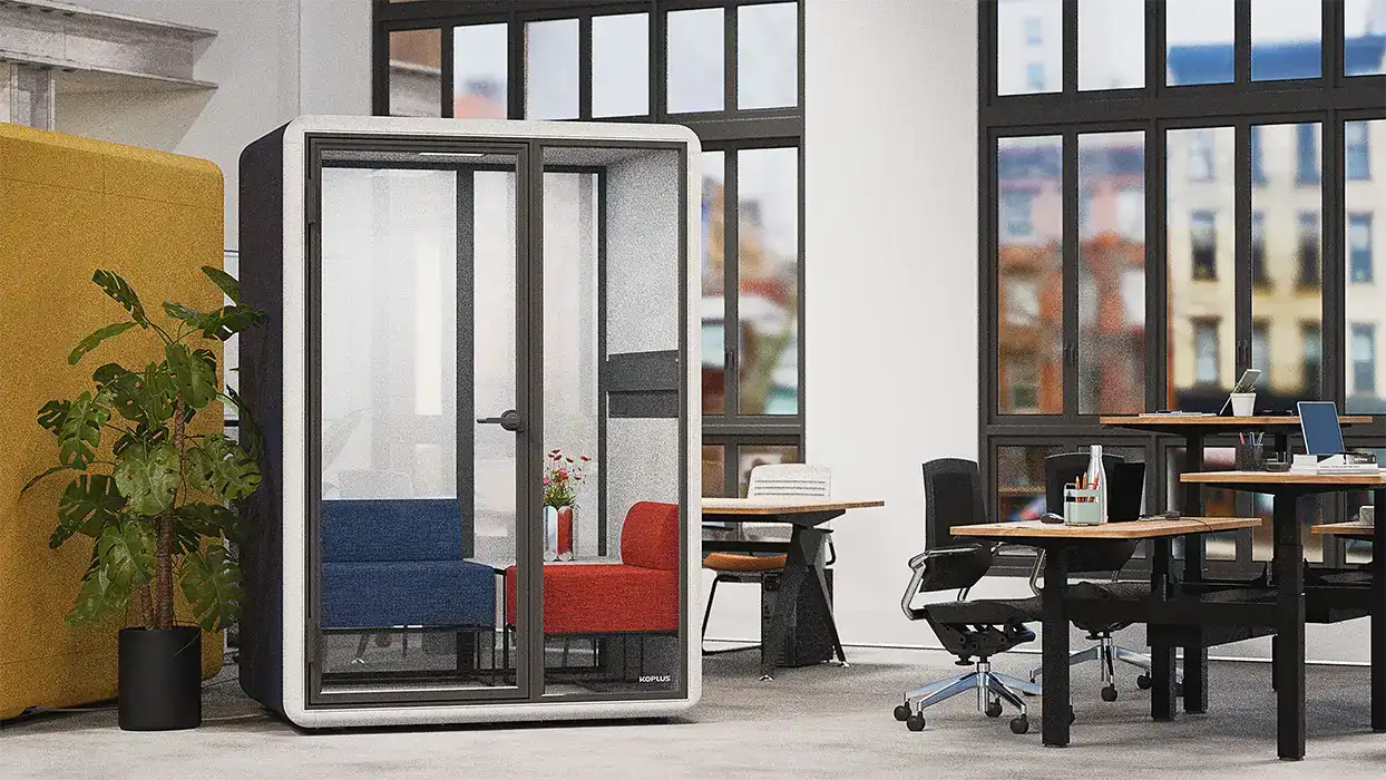 Kolo pod with compact sofas.