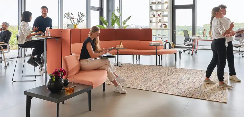 High back modular sofa