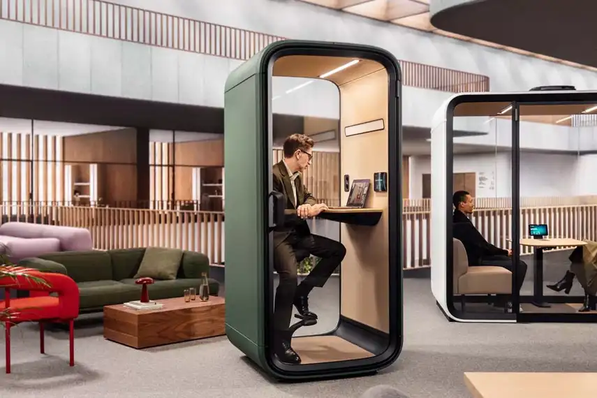 Phone booths in office