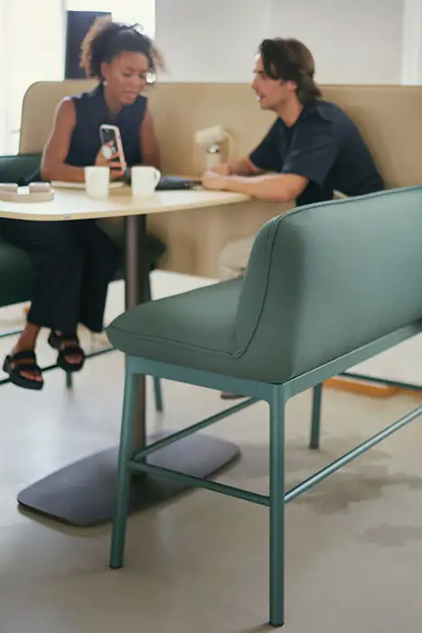 bench seating in work cafe