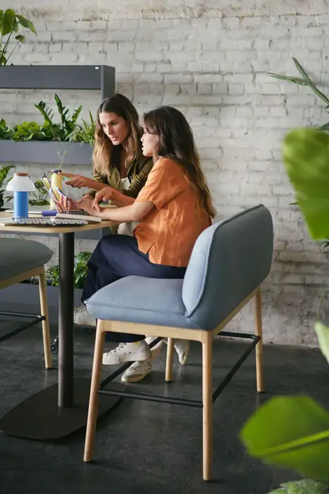 bench seating in work cafe