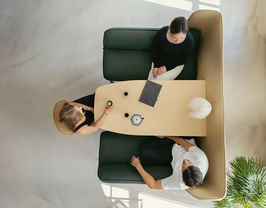 bench seating in work cafe