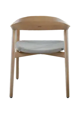 cafe wood chair with upholstered seat pad