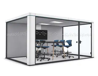 Large glazed meeting pod