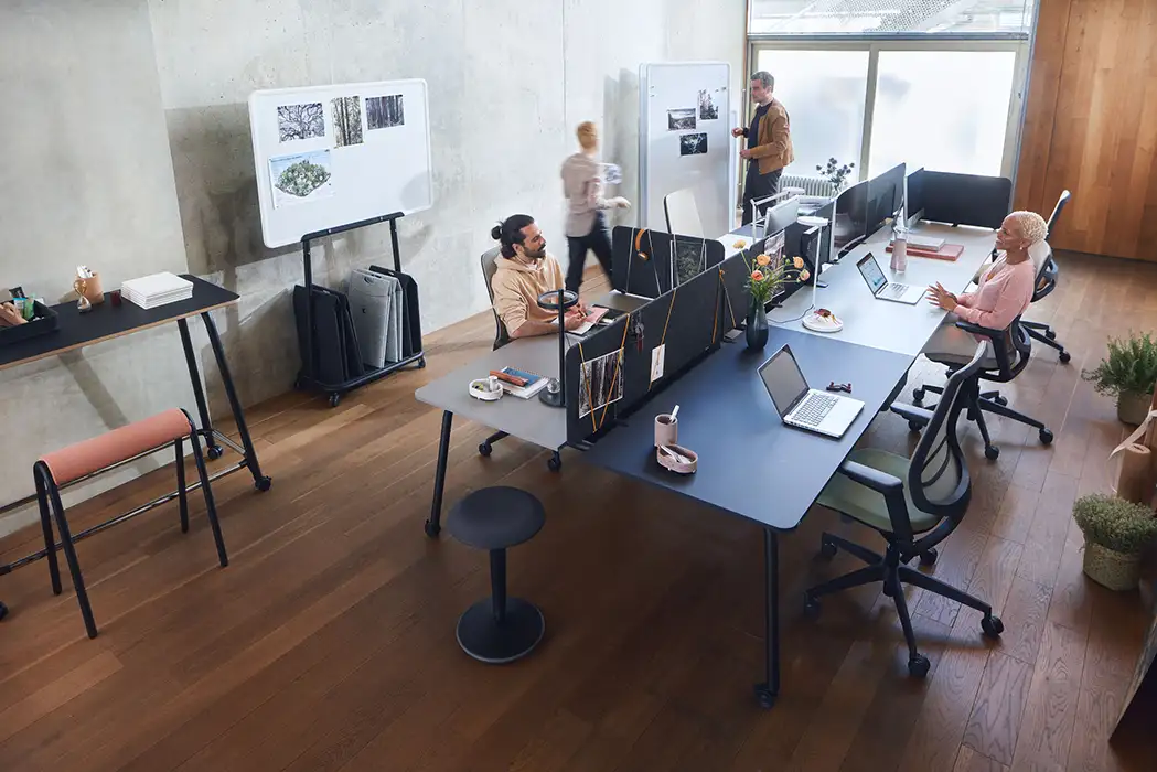 Multi-couloured office desk