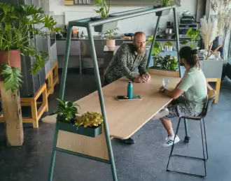 A frame mobile high table in agile office