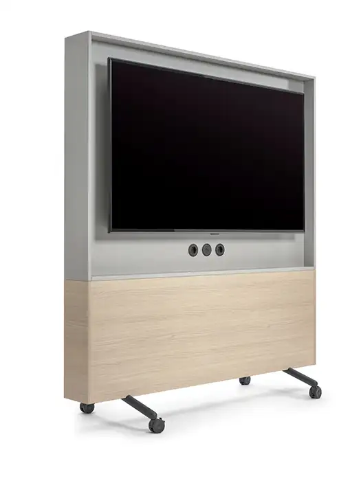Mobile monitor trolley wall for office
