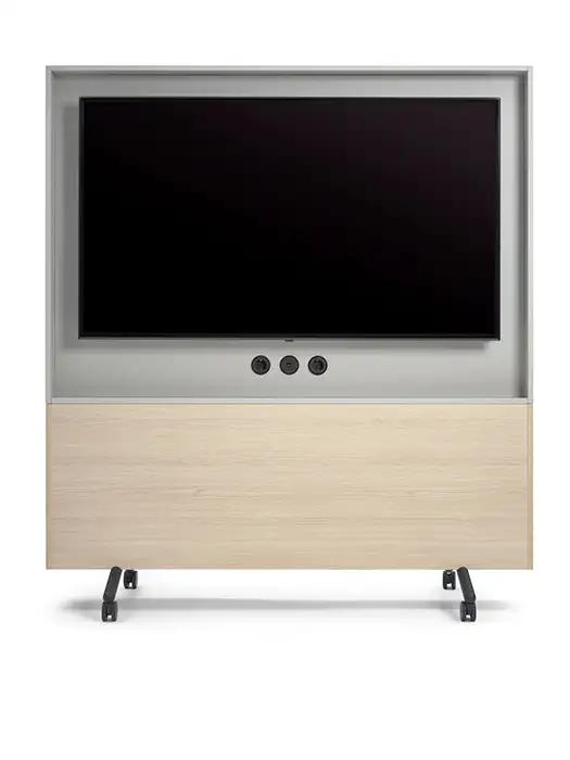 Mobile monitor trolley wall for office