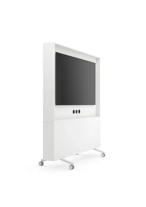 Mobile monitor trolley wall for office